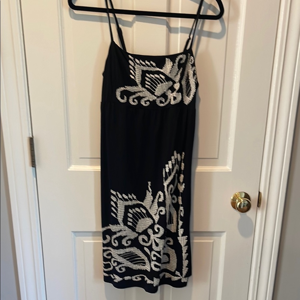INC International Concepts Black and White Spaghetti Strap Slip Dress